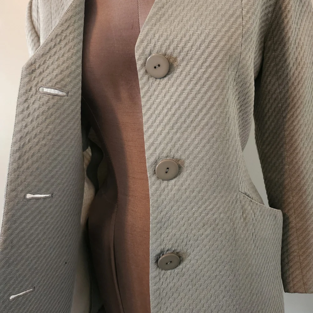 Vintage Christian Dior Cream Textured Blazer